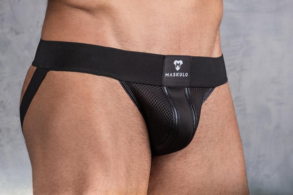 Maskulo Velcro Jockstrap. Black + White - Maskulo - MJS102-Y1 - Maskulo EU Global Online Store