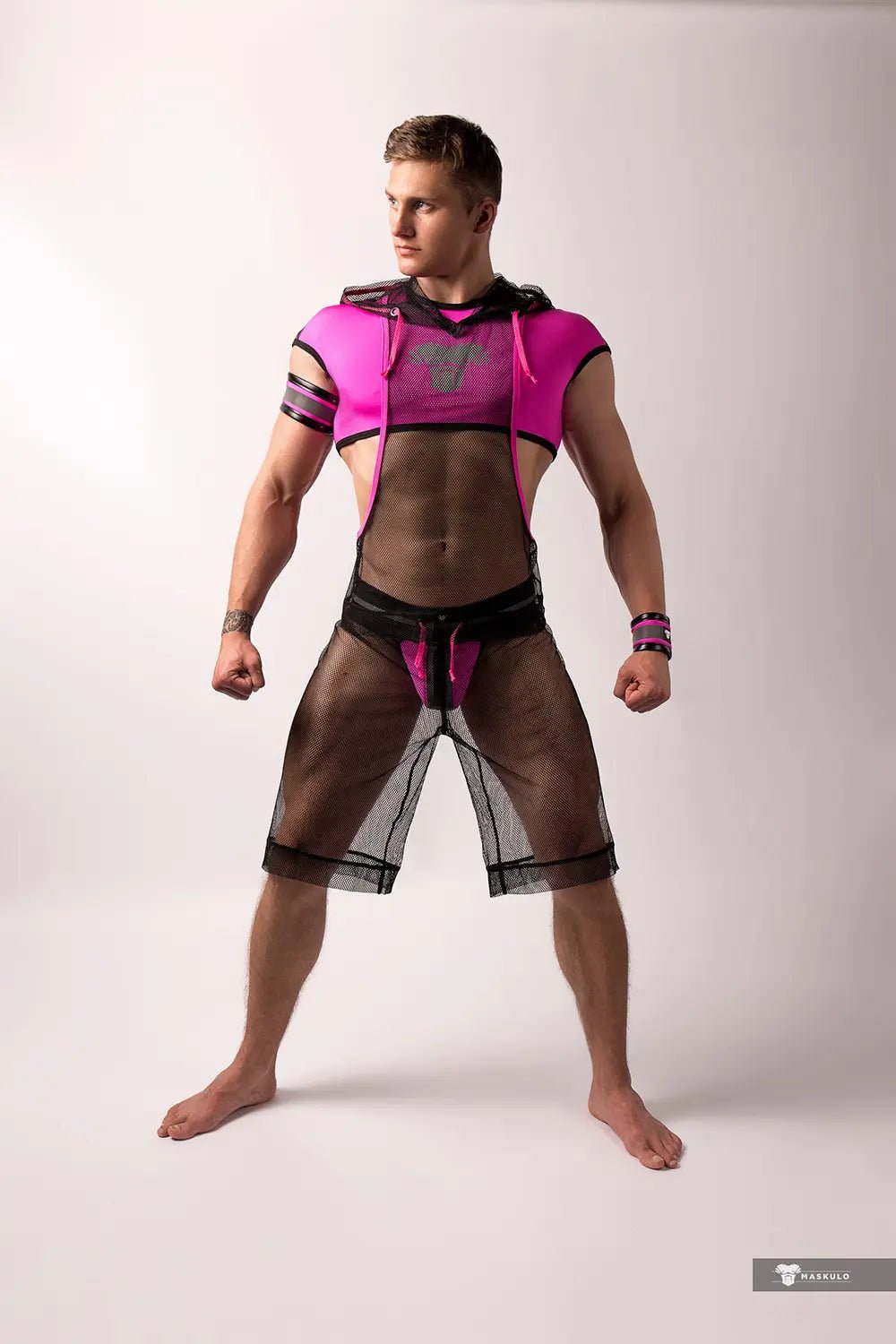 Youngero. Jockstrap with detachable codpiece. Pink Neon - Maskulo - MJS180-Y1 - Maskulo EU Global Online Store