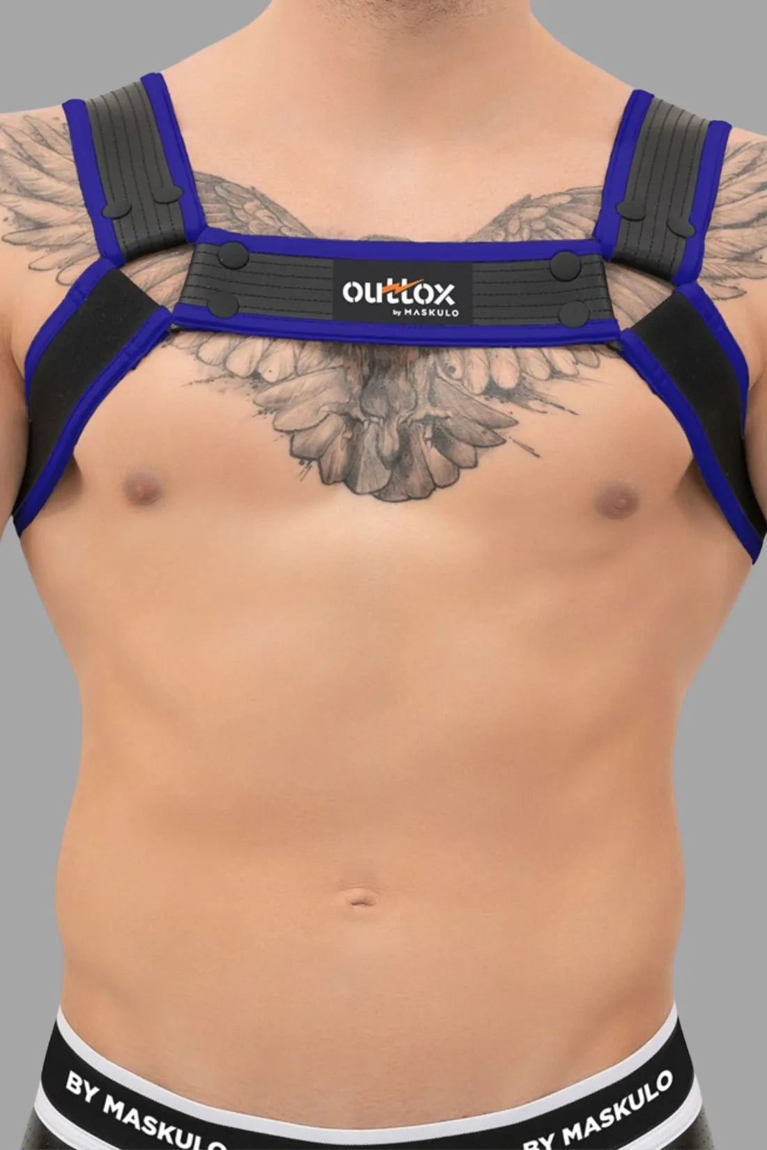 Outtox. Arnés Bulldog con broches. Azul