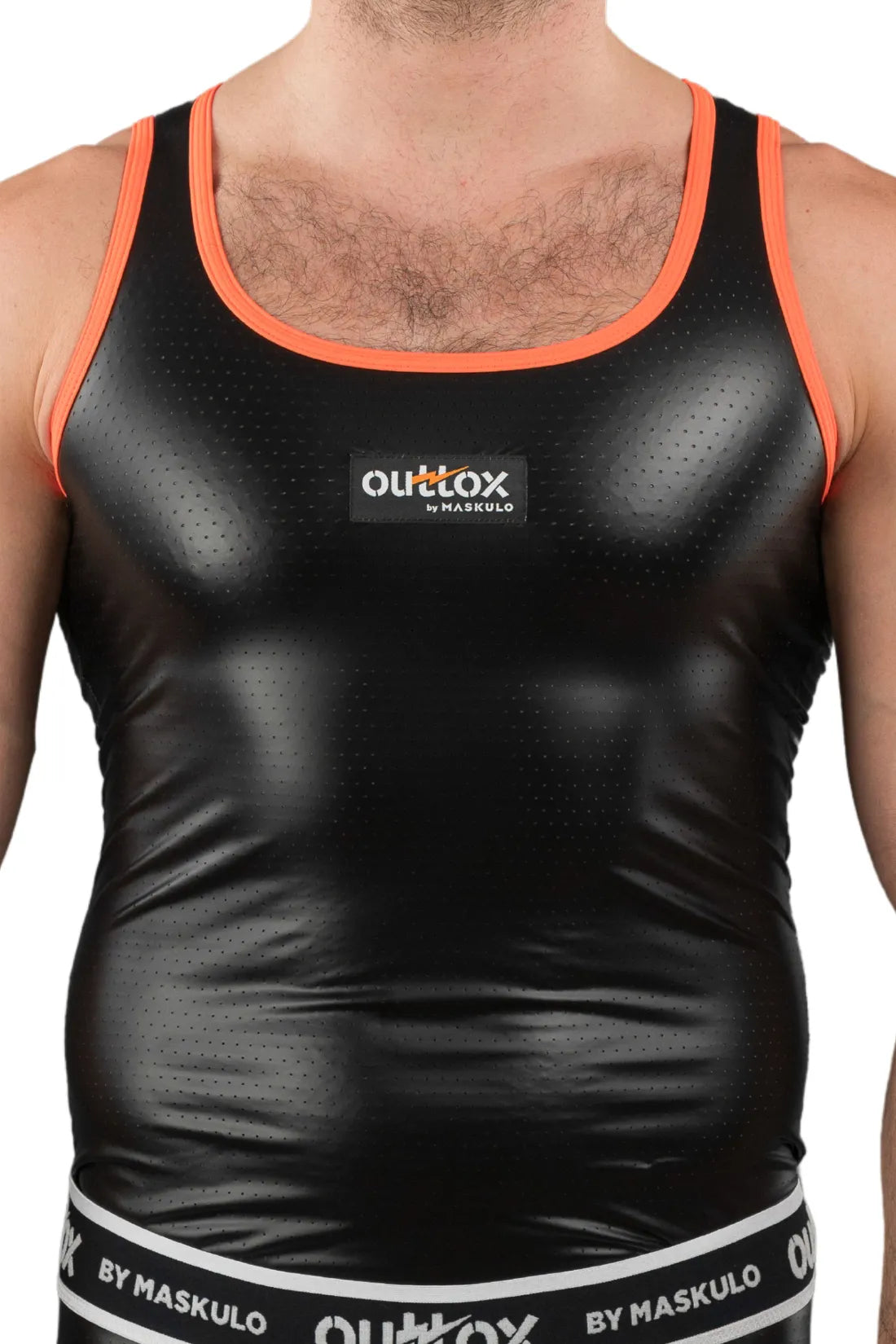 Outtox. Tanktop. Schwarz und Orange