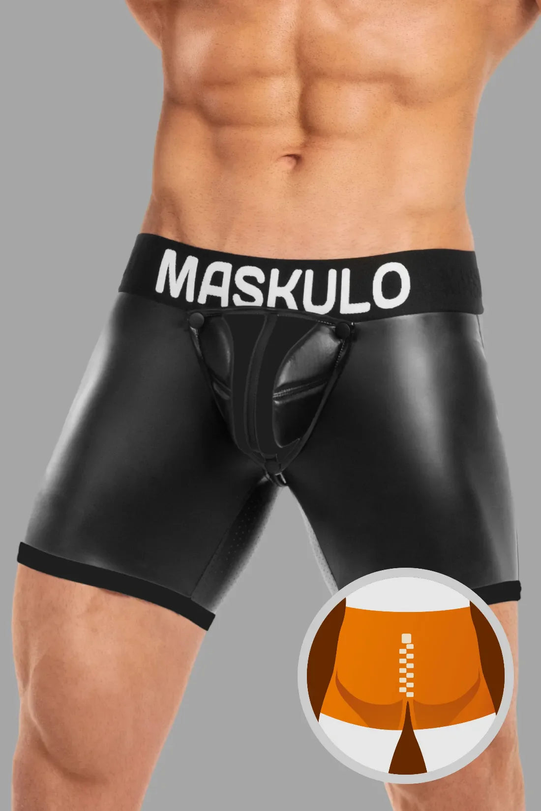 Basic Shorts with Pads. Zippered rear. Black