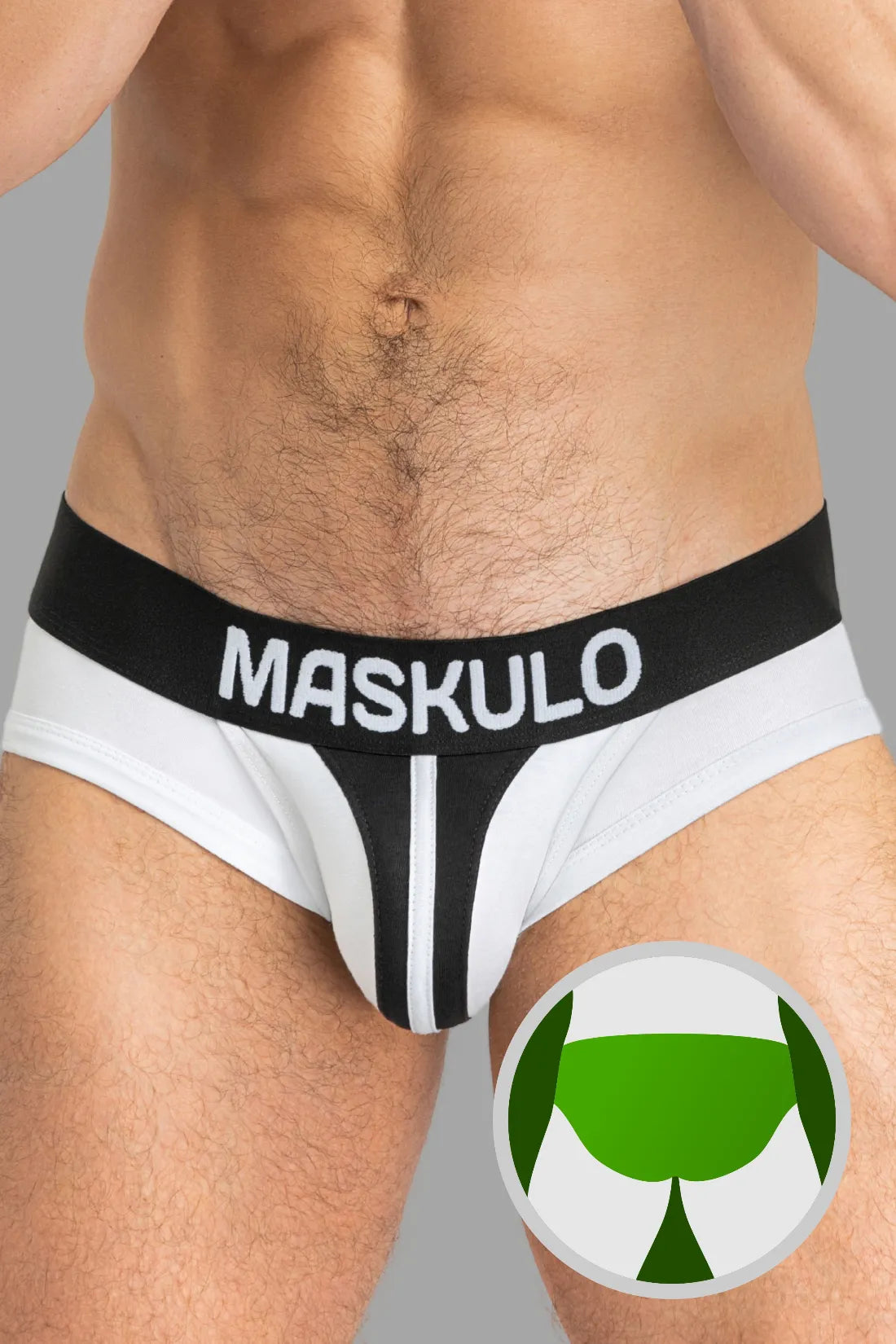 Tiger Briefs POUCH-SNAP. White and Black