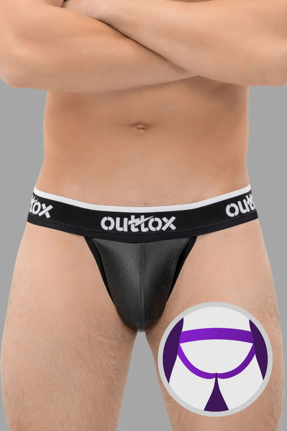 Outtox. Jock con bragueta Snap. Negro