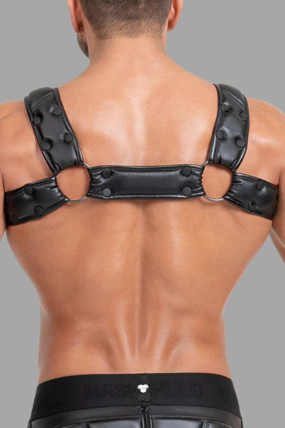 Body Harness with Push-up Effect. Black and White