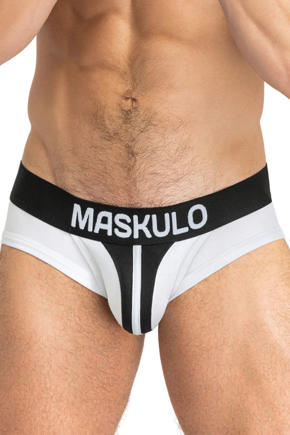 Tiger Briefs POUCH-SNAP. White and Black