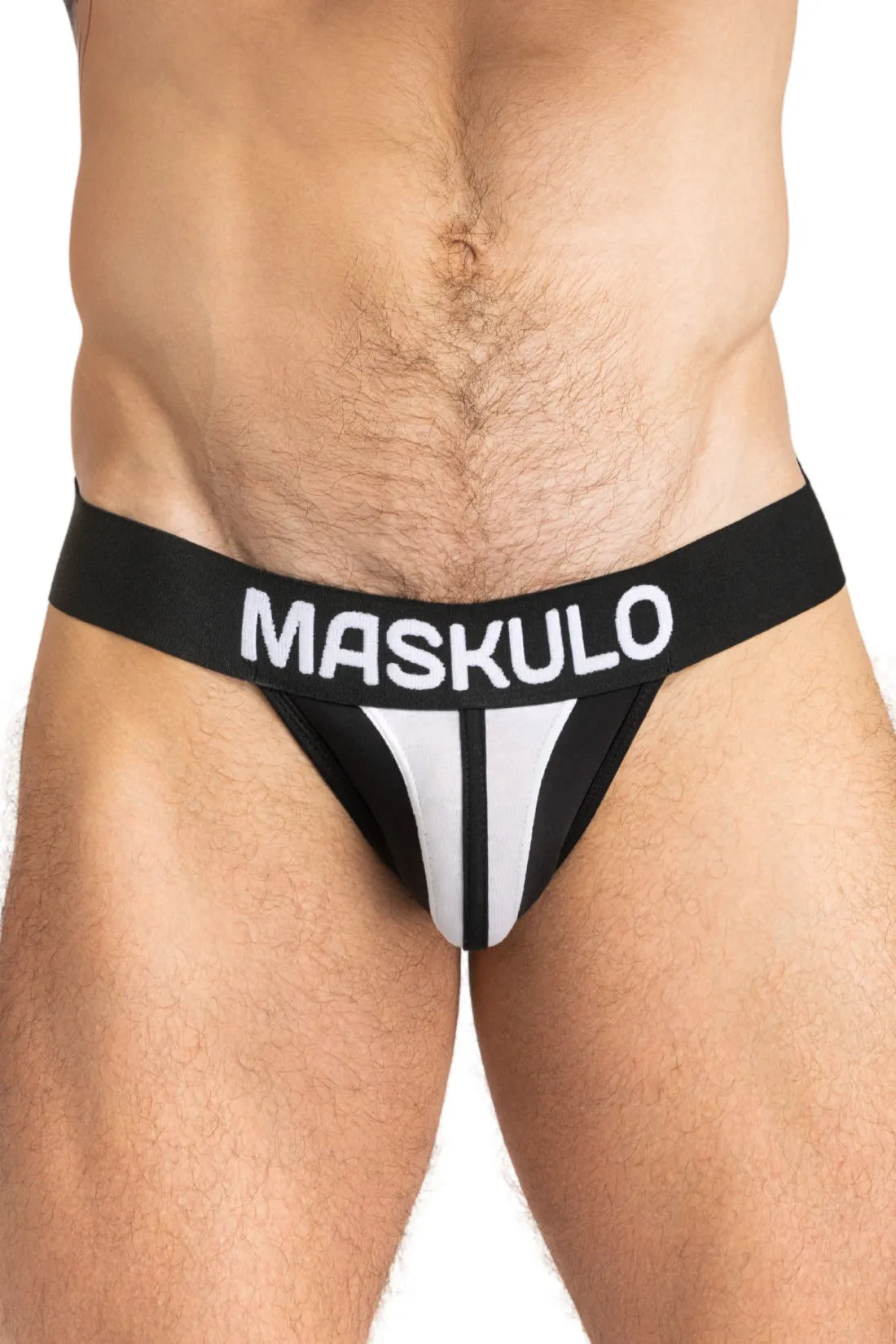 TIGER Jock con POUCH-SNAP. Negro+Blanco