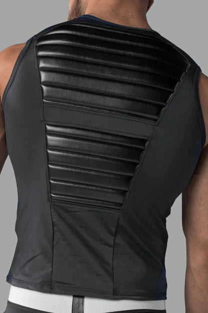 Armored. Tanktop für Herren. Spandex. Vorderpolster. Schwarz