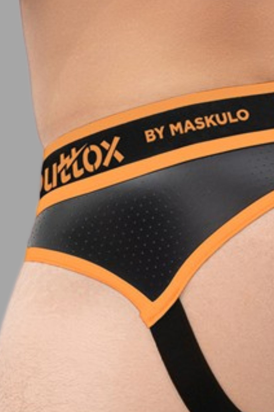 Outtox. Open Rear Briefs with Snap Codpiece. Orange &