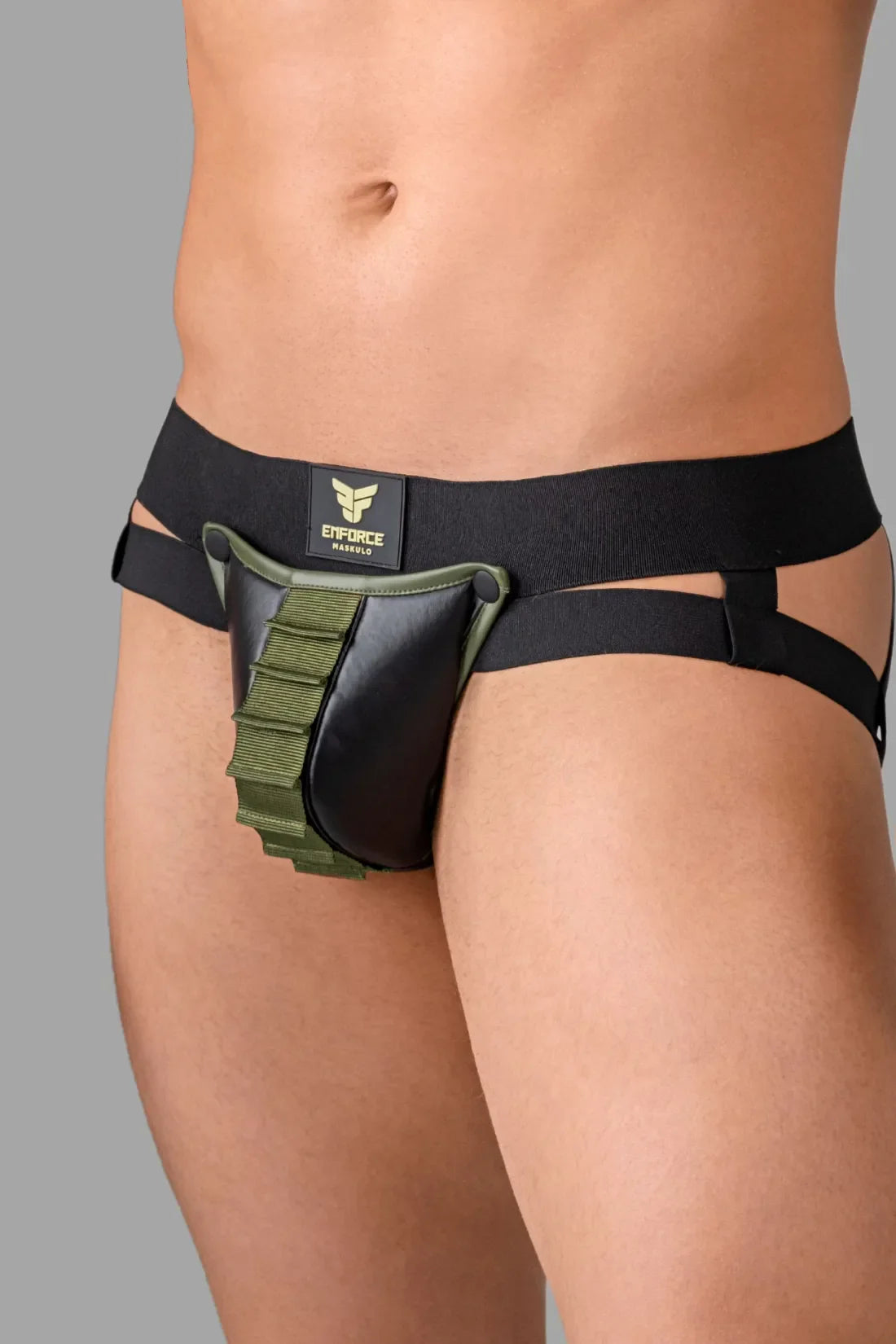 EnForce. Shot Belt Codpiece Jock. Zwart