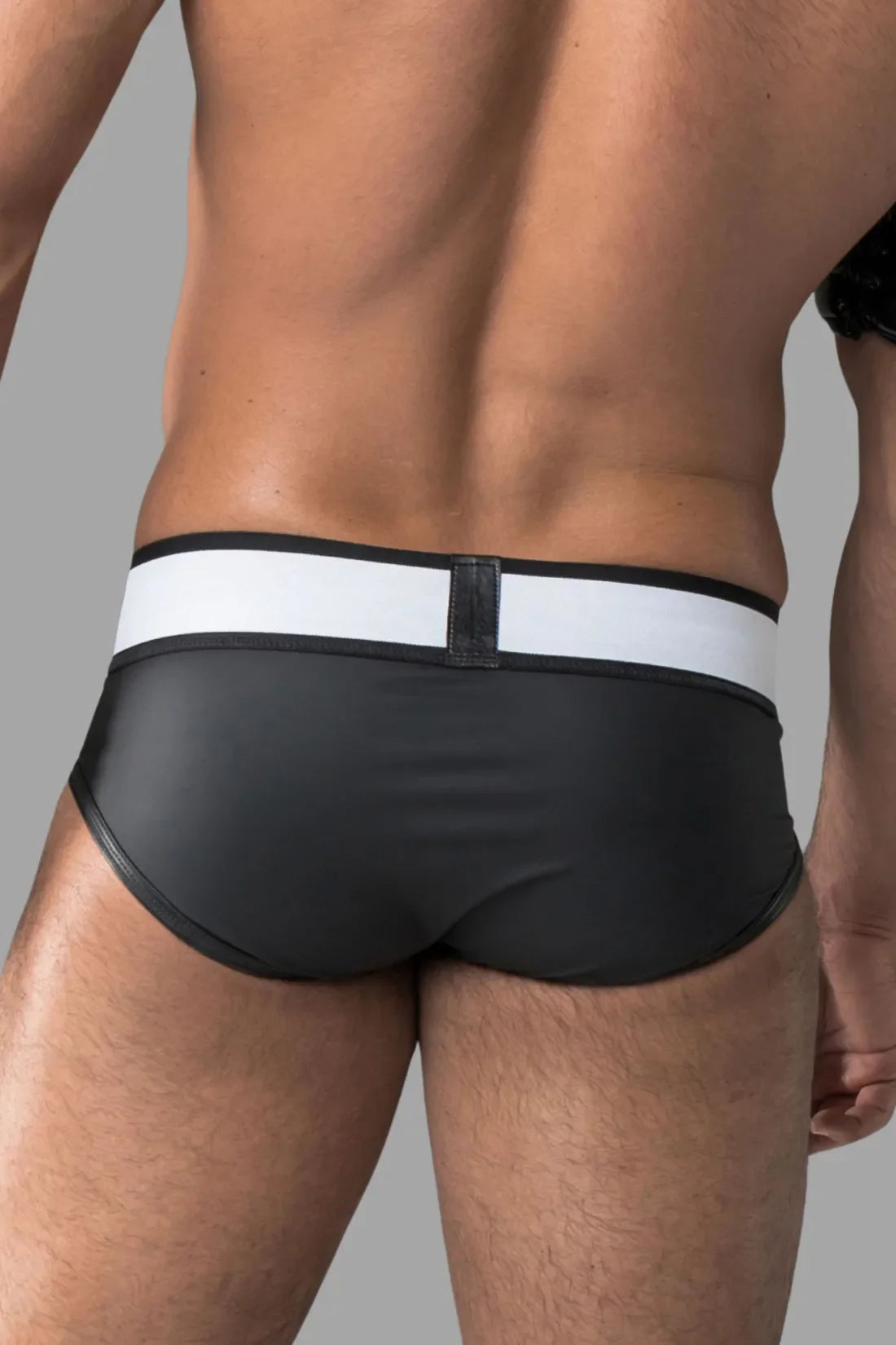 Armored. Rubber look Briefs. Detachable Pouch. Black