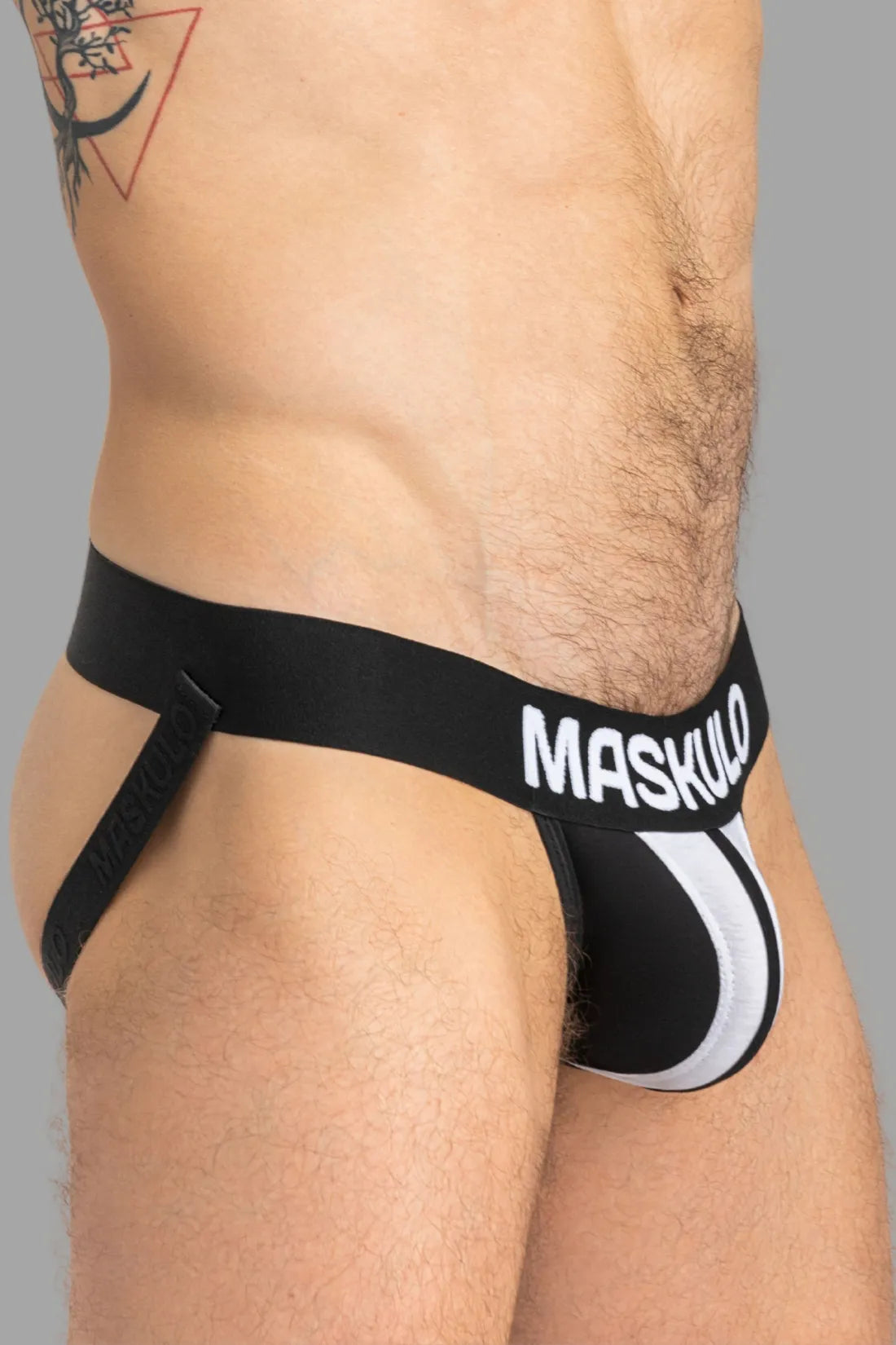 TIGER Jock with POUCH-SNAP. Black and White