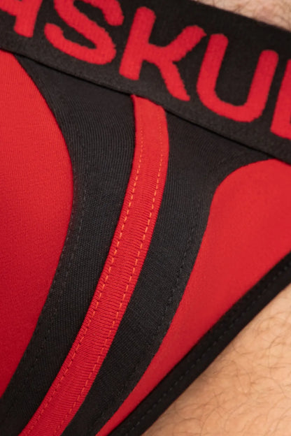 TIGER Jock with POUCH-SNAP. Black and Red