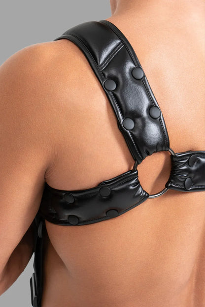 Body Harness with Push-up Effect. Black and White