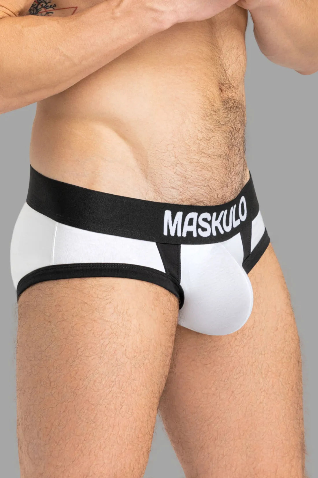 CAPTAIN-A Calzoncillos con O-Inside-POUCH. Blanco+Negro