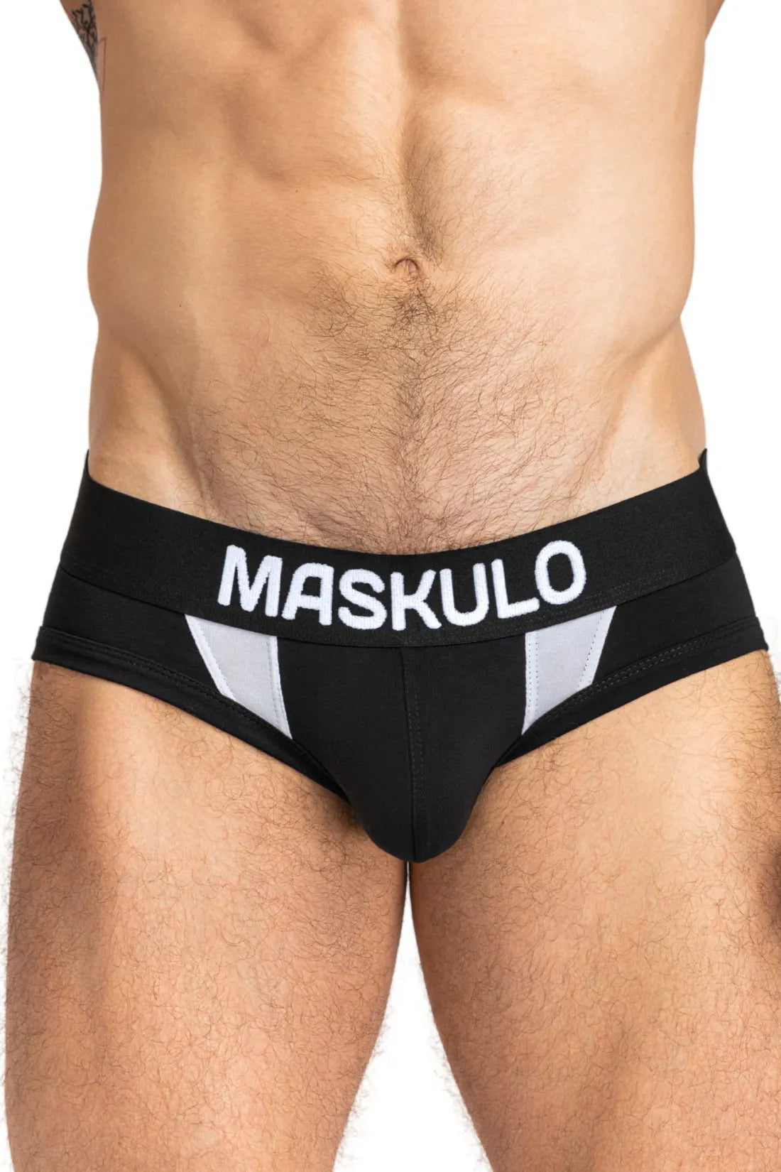 CAPTAIN-A Briefs with O-Inside-POUCH. Black and White