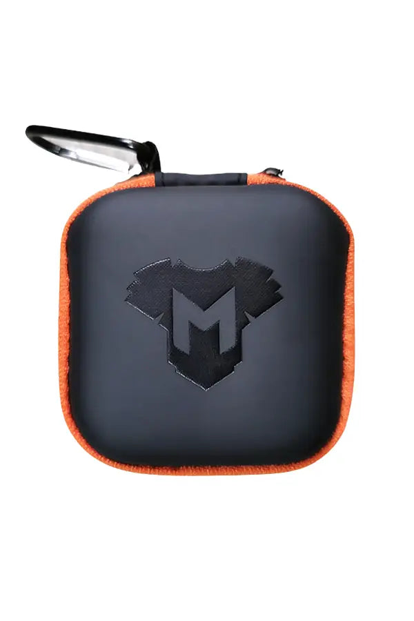 Jax Wanderlust. Mini Zip-Case with Carabiner. Black + Orange