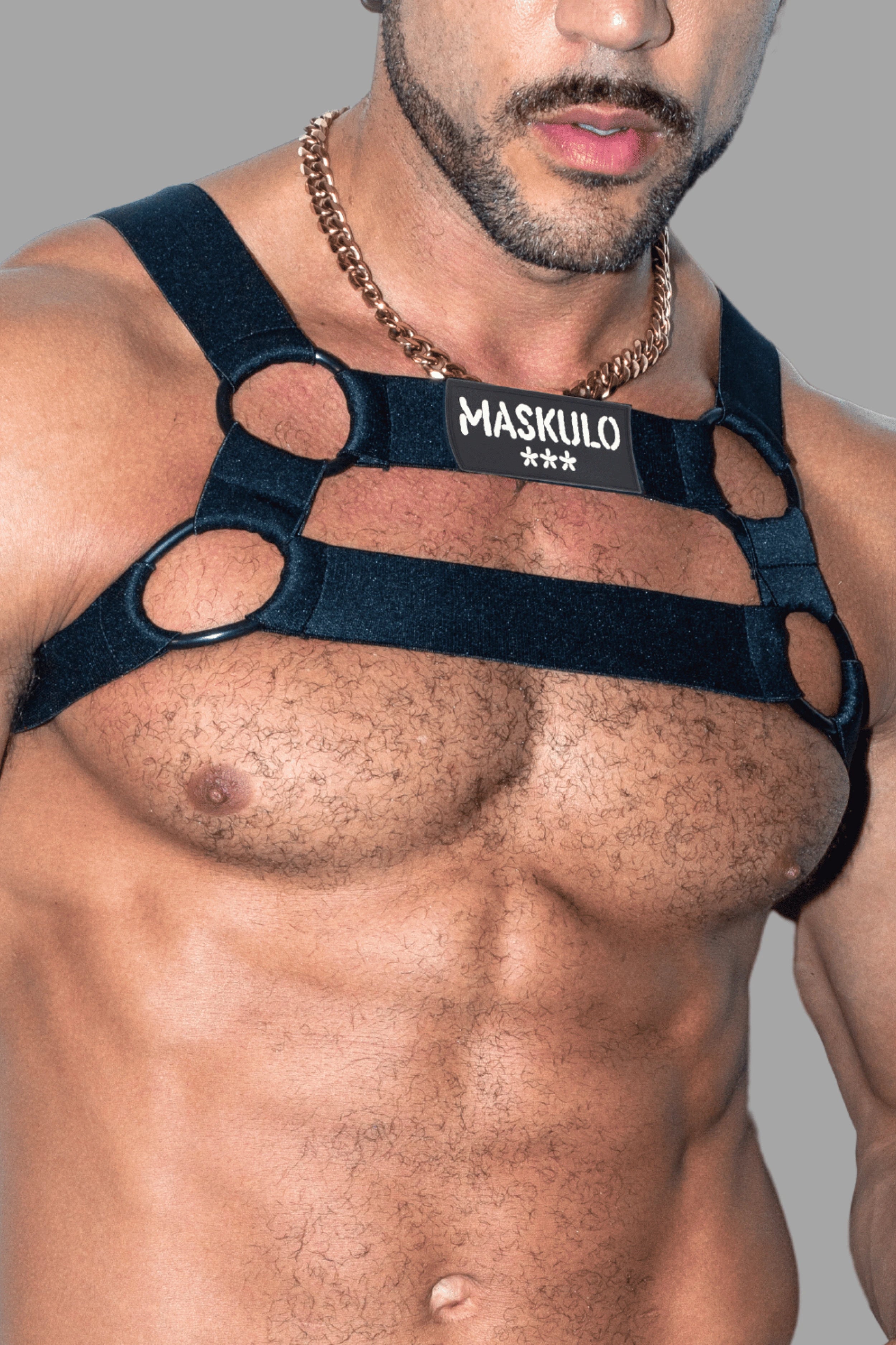 Dean Tropix. Elastic Bulldog Harness. Black