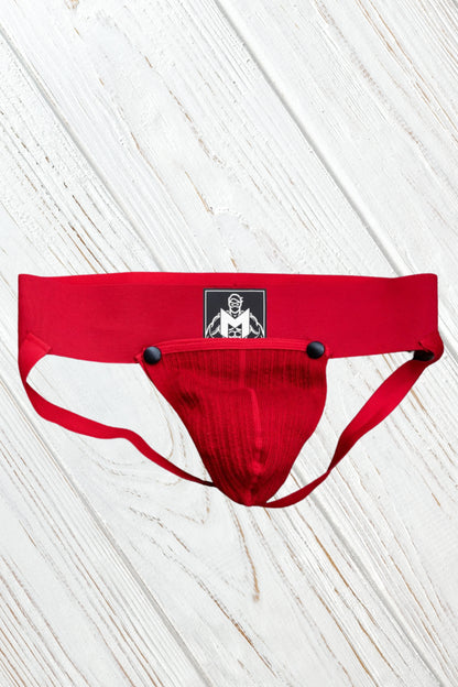 Dash Cyclone. Jockstrap con Bolsillo Desmontable. Rojo