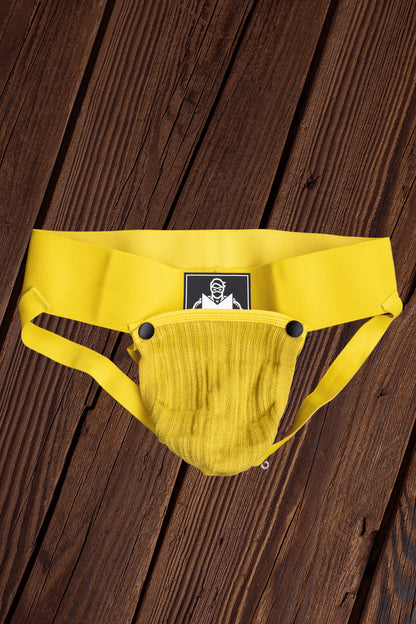 Brad Cyclone. Jockstrap met Verwijderbare Pouch. Geel