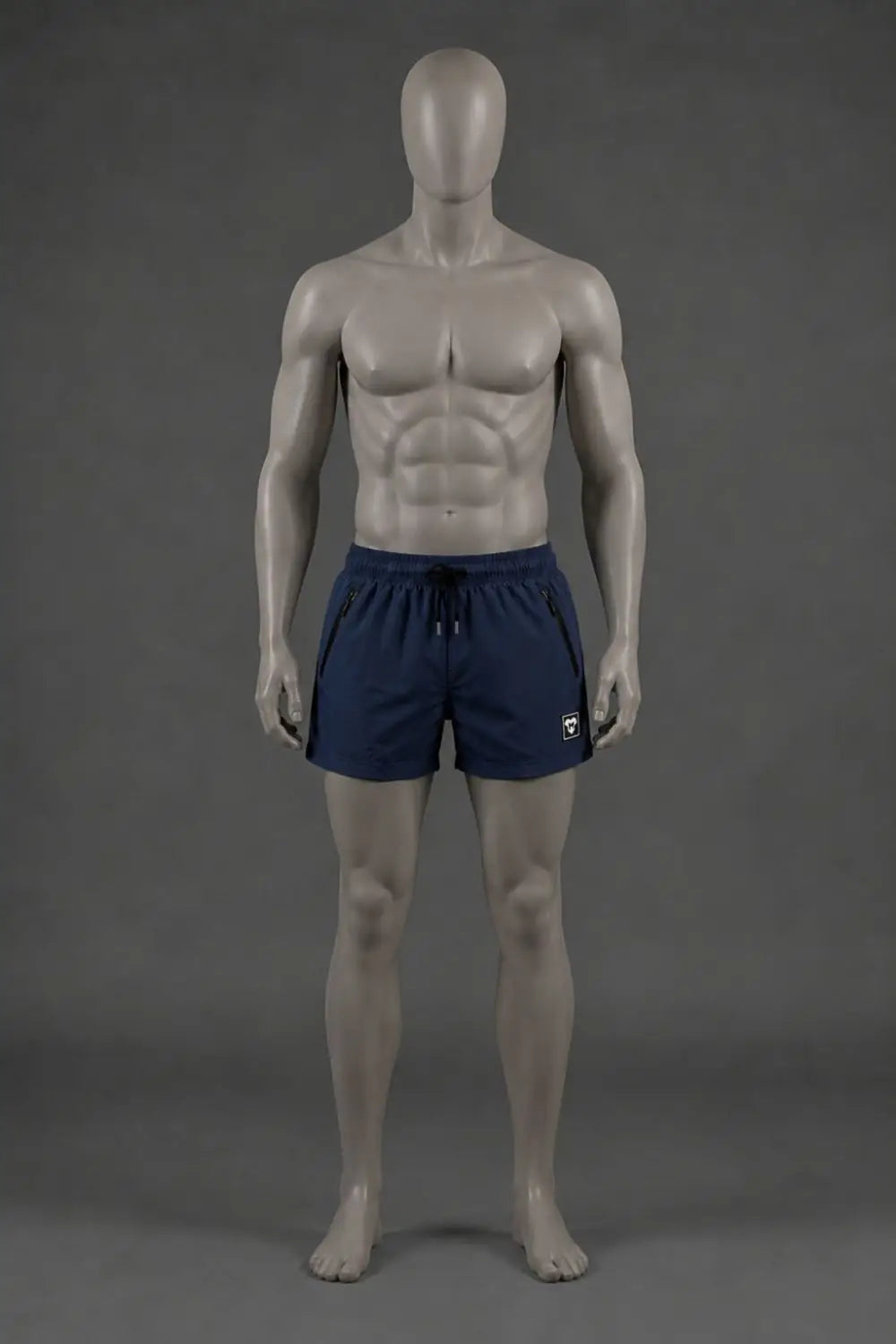 Jedd Synther weiche Shorts mit Reißverschlusstaschen. Blau Marine