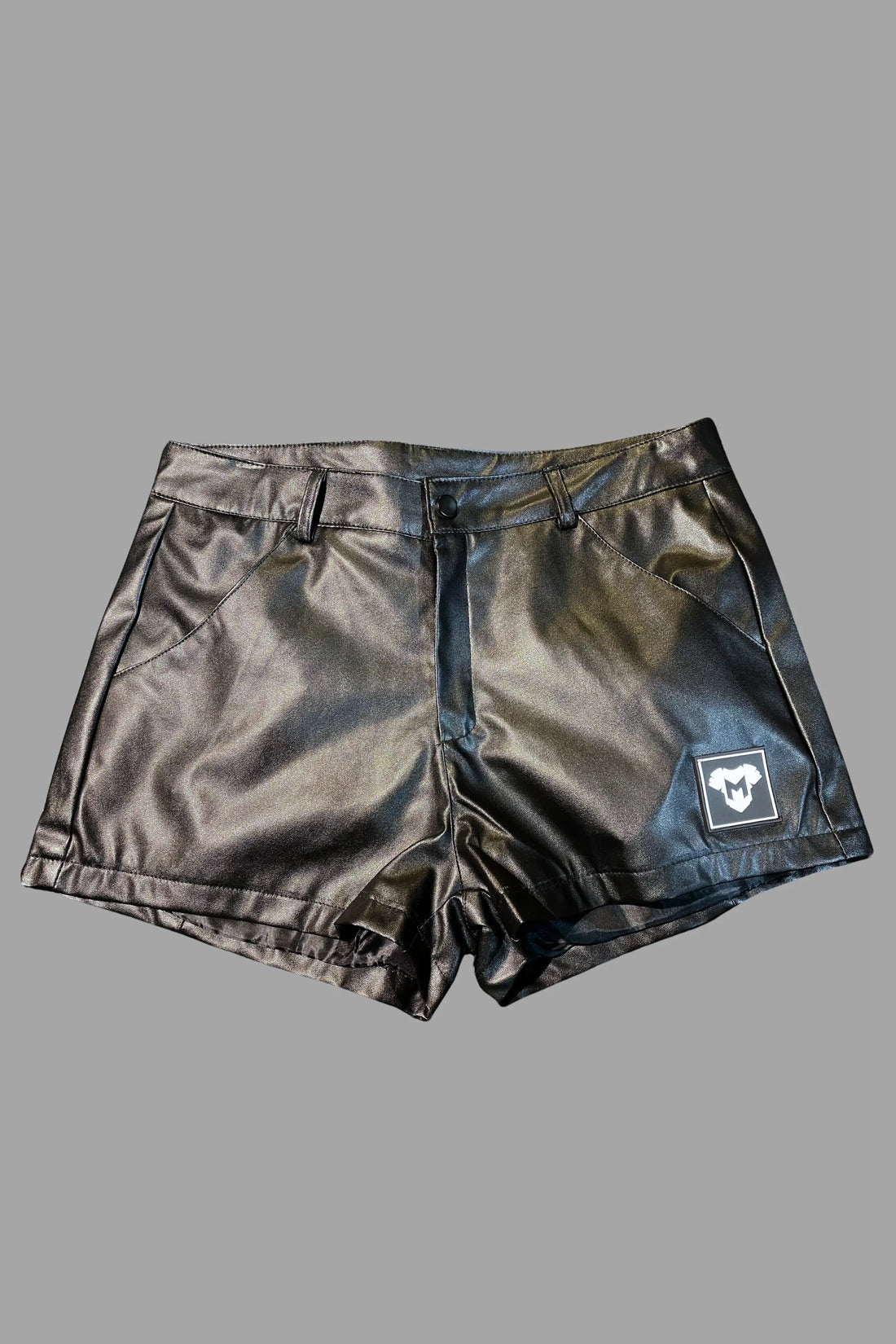 Kane Leatherbud PU Leather Shorts &quot;Jeans Style&quot;. Black