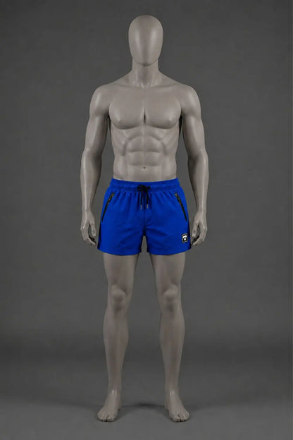 Short Jedd Synther Soft avec poches zippées. Bleu roi