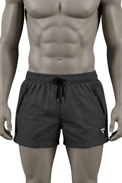 Short Jedd Synther Soft avec poches zippées. Gris acier