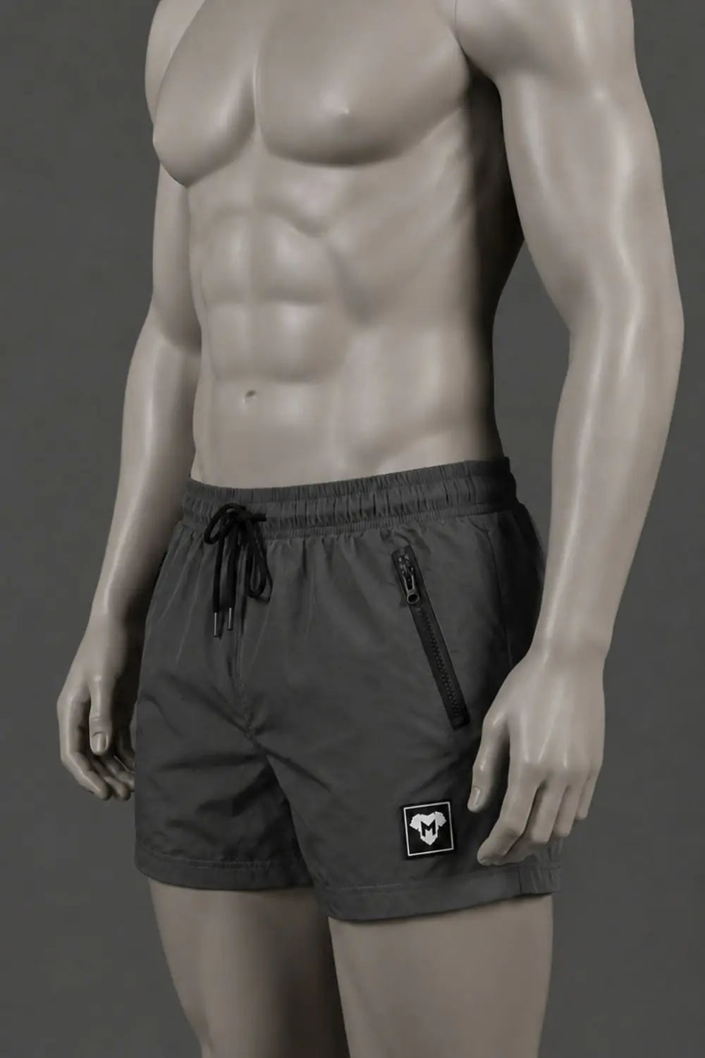 Short Jedd Synther Soft avec poches zippées. Gris acier