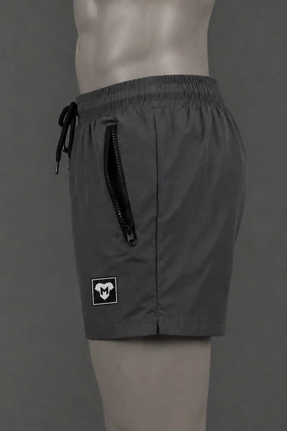 Short Jedd Synther Soft avec poches zippées. Gris acier