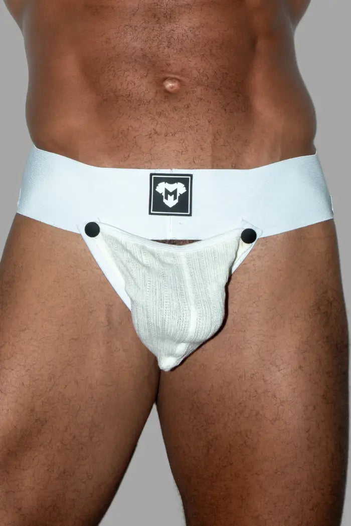 Eugene Cyclone. Jockstrap avec Poche Amovible. Blanc