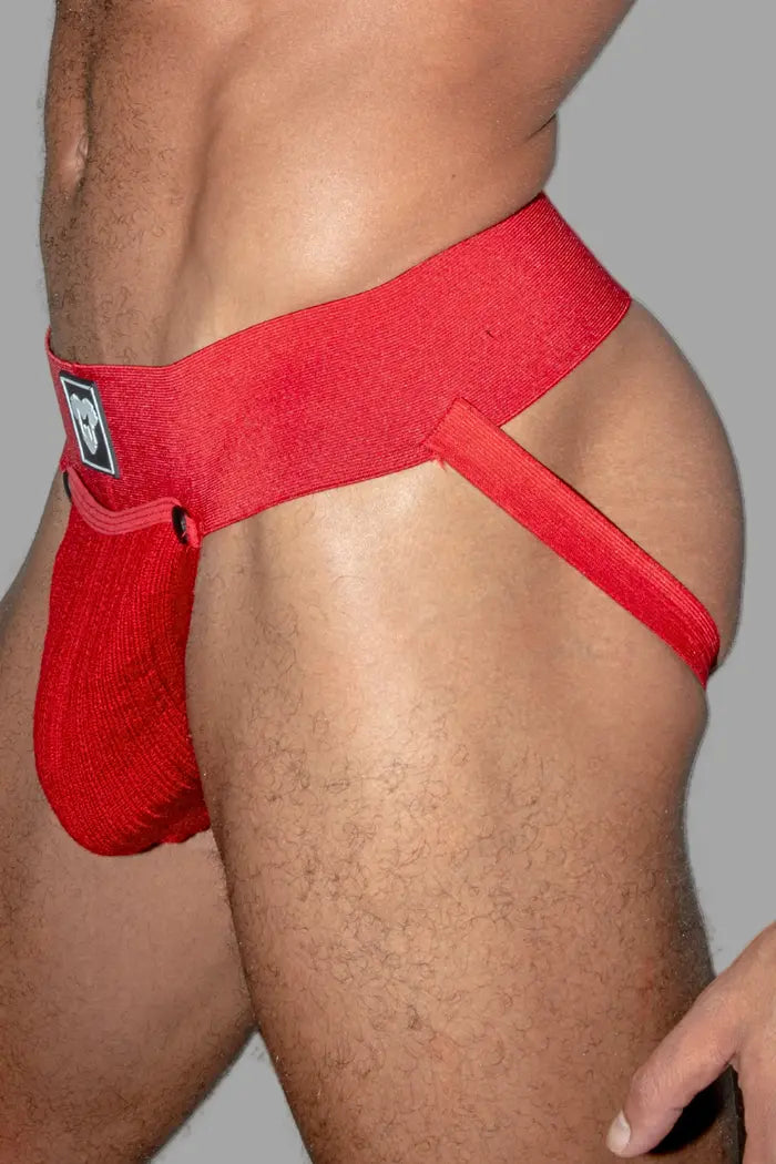 Dash Cyclone. Jockstrap avec Poche Amovible. Rouge