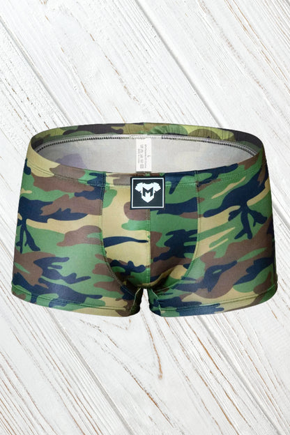 Hue Sleek Trunk Shorts. Silky Camouflage