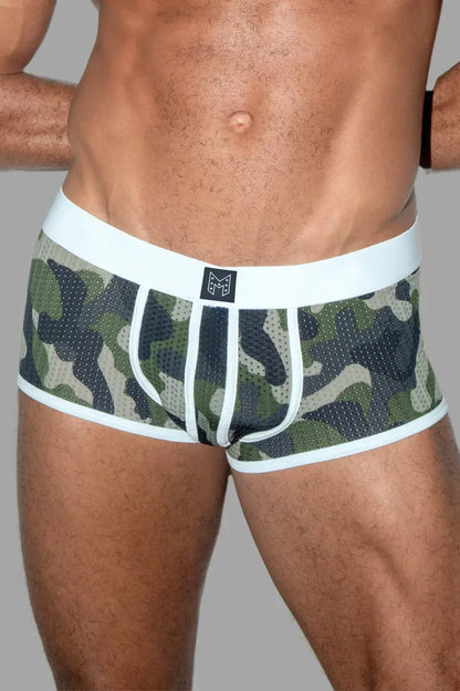 Jim Steelguard Trunks en Maille. Camouflage + Blanc