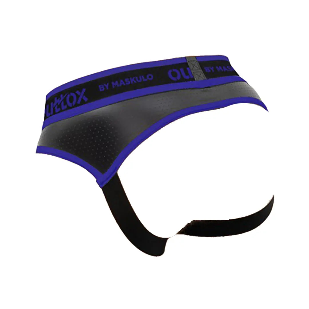 Outtox. Open Rear Briefs with Snap Codpiece. Blue