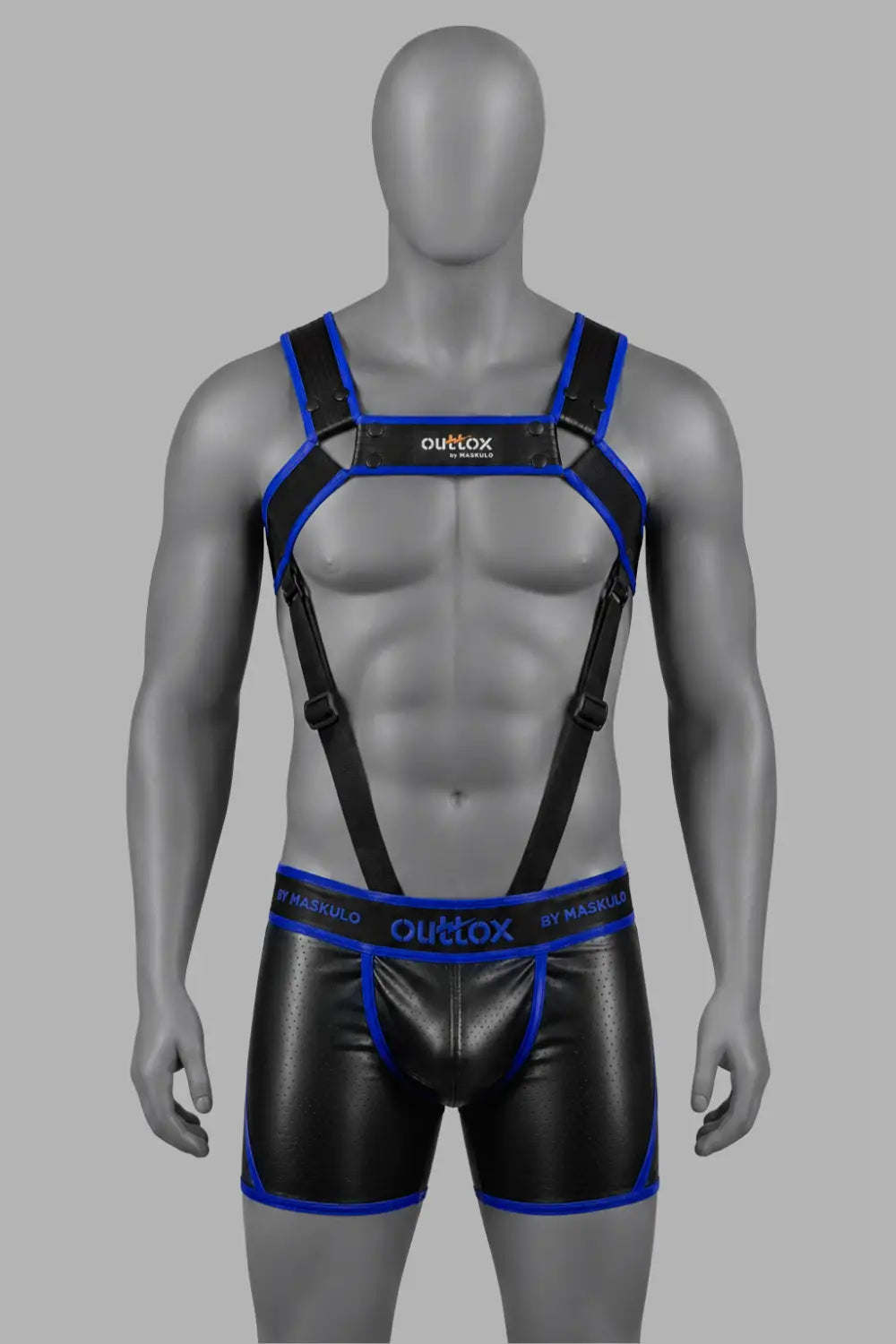 Arnés corporal con broches. Azul