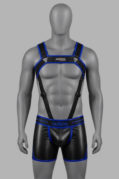 Arnés corporal con broches. Azul