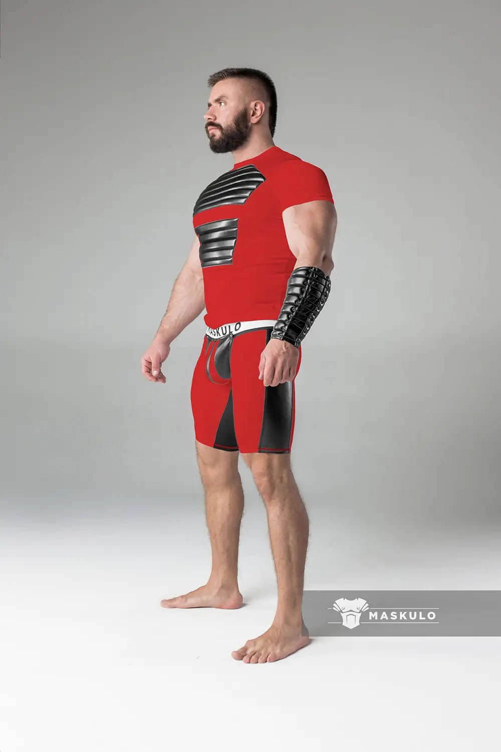 Armored. T-Shirt. Front Pads. Red - Maskulo - MTS116-Y1 - Maskulo EU Global Online Store