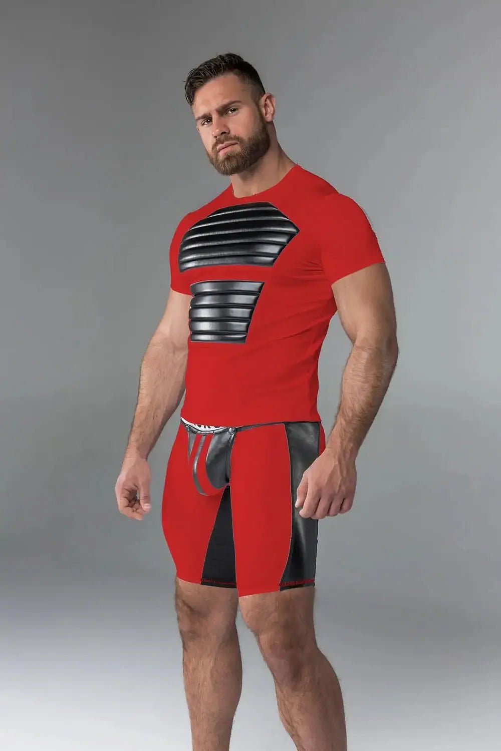 Armored. T-Shirt. Front Pads. Red - Maskulo - MTS116-Y1 - Maskulo EU Global Online Store