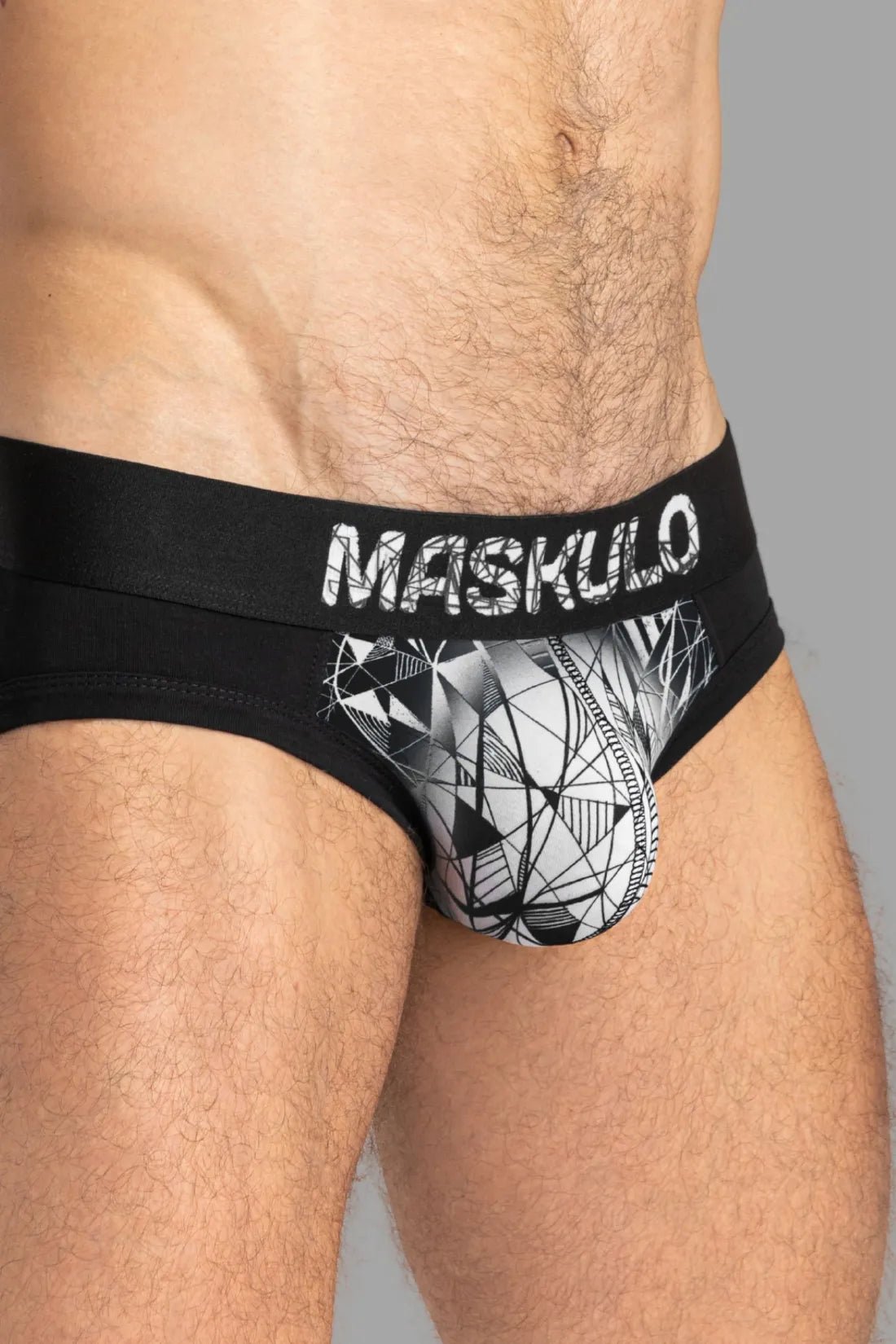 ARMOR Briefs with ART - X effect. Black and White - Maskulo - MBR146 - Y2 - Maskulo Global (EU) Store