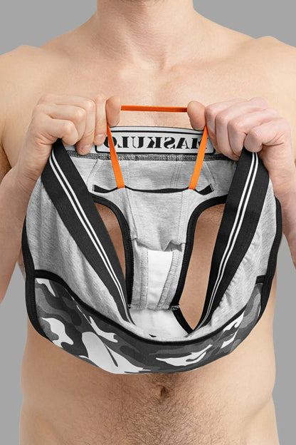 Military Briefs with Lifter. Grey and Black - Maskulo - MBR129-Y3 - Maskulo EU Global Online Store