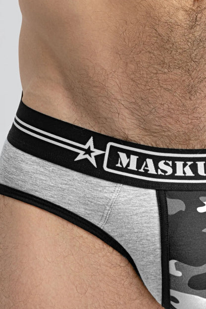 Military Briefs with Lifter. Grey and Black - Maskulo - MBR129-Y3 - Maskulo EU Global Online Store