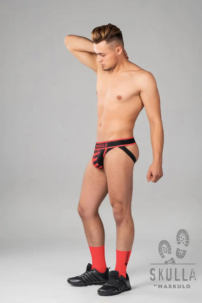 Skulla. Jockstrap. Red + Black - Maskulo - MJS167-Y1 - Maskulo EU Global Online Store