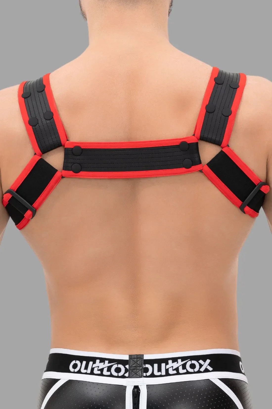 Outtox. Body Harness with Snaps. Black and Red - Outtox - XHR113 - Y2 - Maskulo Global (EU) Store