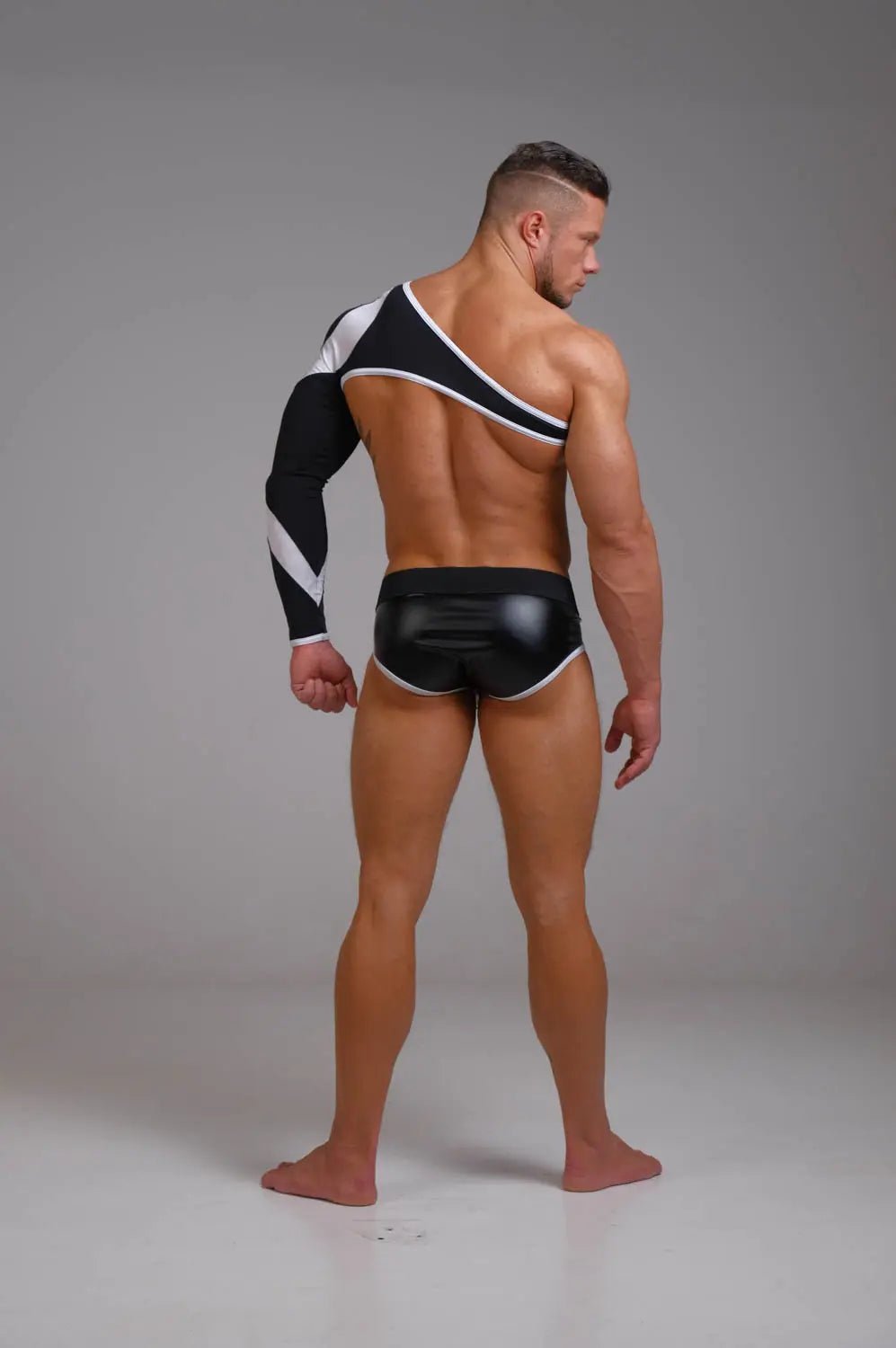 Youngero. Asymmetrical Long - Sleeved Crop Top. White Neon - Maskulo - MTP152-Y1 - Maskulo EU Global Online Store