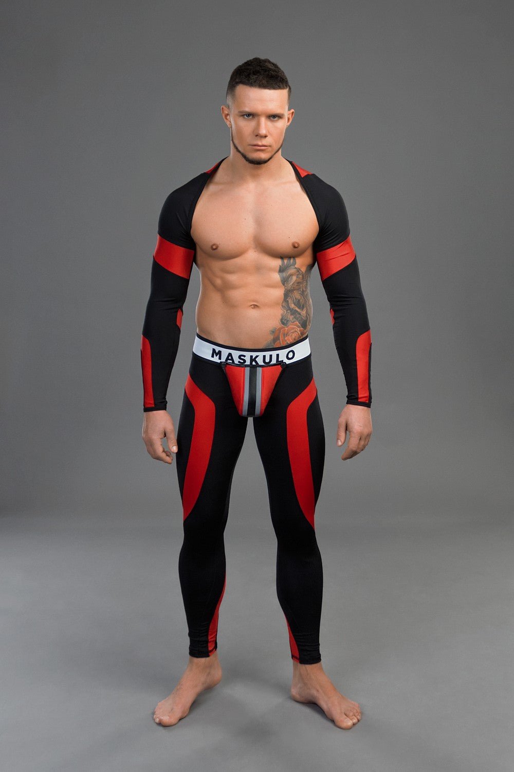 Youngero. Crop Top. Long Sleeves. Red - Maskulo - MTP153-Y1 - Maskulo EU Global Online Store