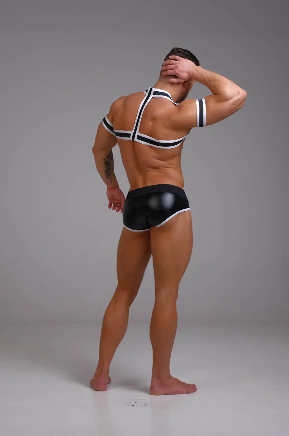 Youngero. Elastic Harness with Biceps Bands. White Neon - Maskulo - MHR151-Y1 - Maskulo EU Global Online Store