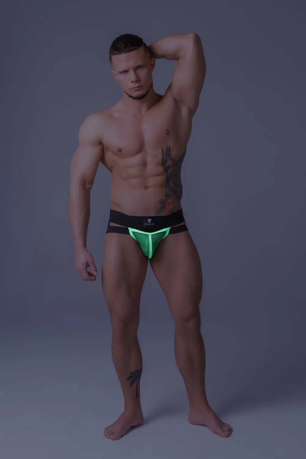 Youngero. Jockstrap. Mesh Codpiece. Green Neon - Maskulo - MJS164-Y1 - Maskulo EU Global Online Store