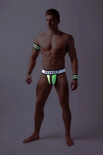 Youngero. Jockstrap with detachable codpiece. Green Neon - Maskulo - MJS181-Y1 - Maskulo EU Global Online Store