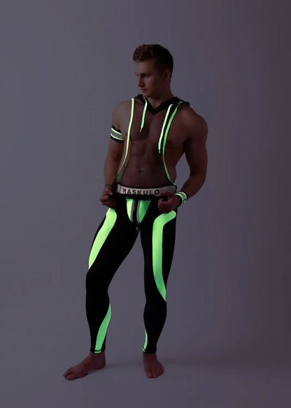 Youngero. Leggings, zippered rear. Codpiece. Green Neon - Maskulo - MLG159-Y1 - Maskulo EU Global Online Store