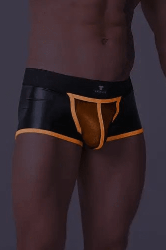 Youngero Trunks. Mesh Codpiece. Open Rear. Orange Neon - Maskulo - MTR116-Y1 - Maskulo EU Global Online Store